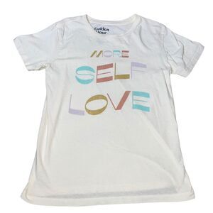 Golden Hour brand More Self Love white graphic T-shiet SZ SM EUC